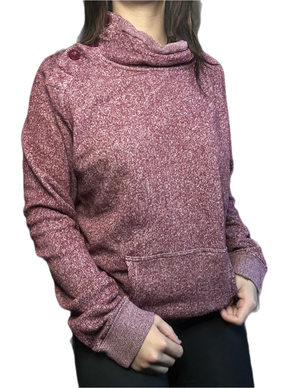Warehouse One Marled Rose Cowl Neck Sweater, XL Tall, PTP 23"